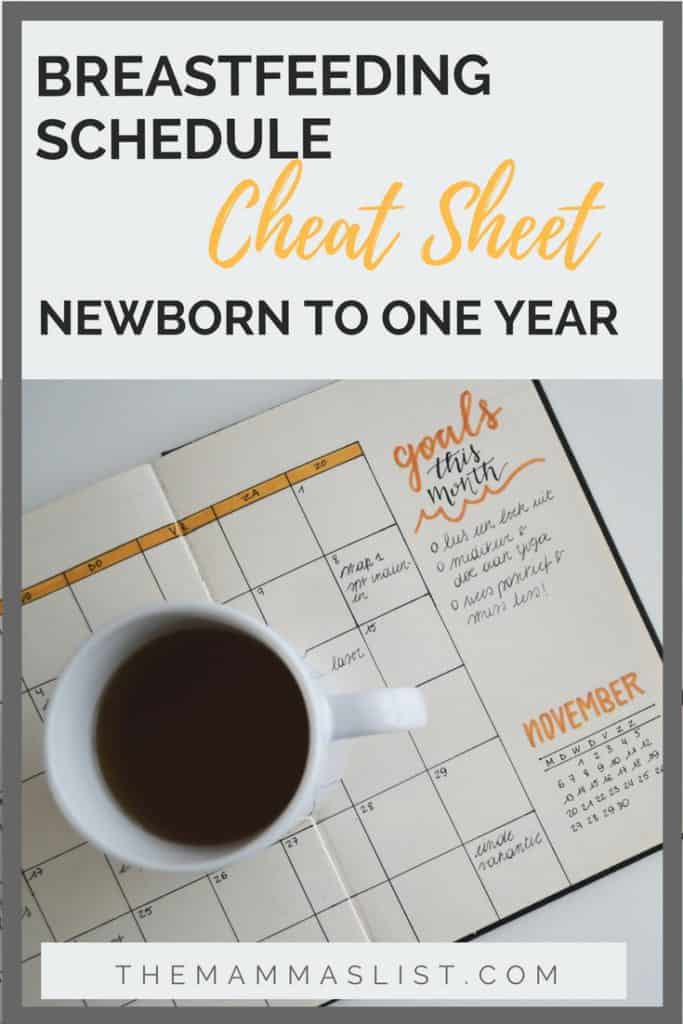 Breastfeeding Schedule Cheat Sheet - How Often To Feed The First Year