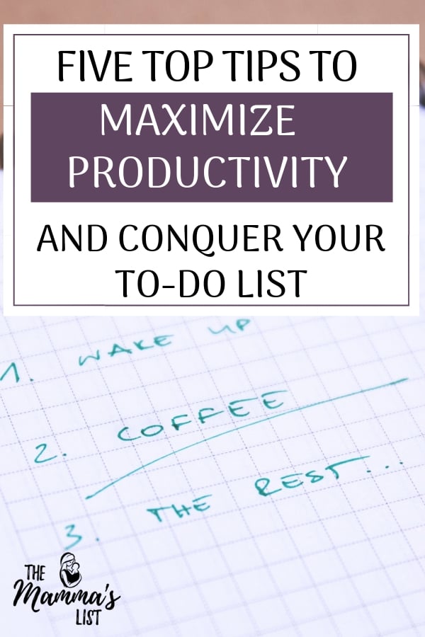 Five steps to maximize your productivity, hit your goals and become more efficient. I really hate feeling like I didn't get anything done all week, so putting a system in place is critical to being more productive and hitting your goals on time. Here are the top tips I found to conquer the never ending to do list.