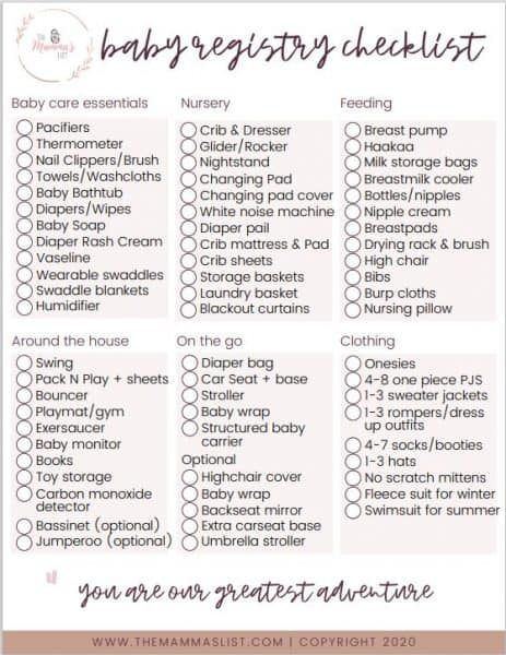 The Complete Newborn Baby Checklist Printable Shopping List (2024)