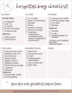 The ultimate hospital bag printable checklist + birth plan template for ...